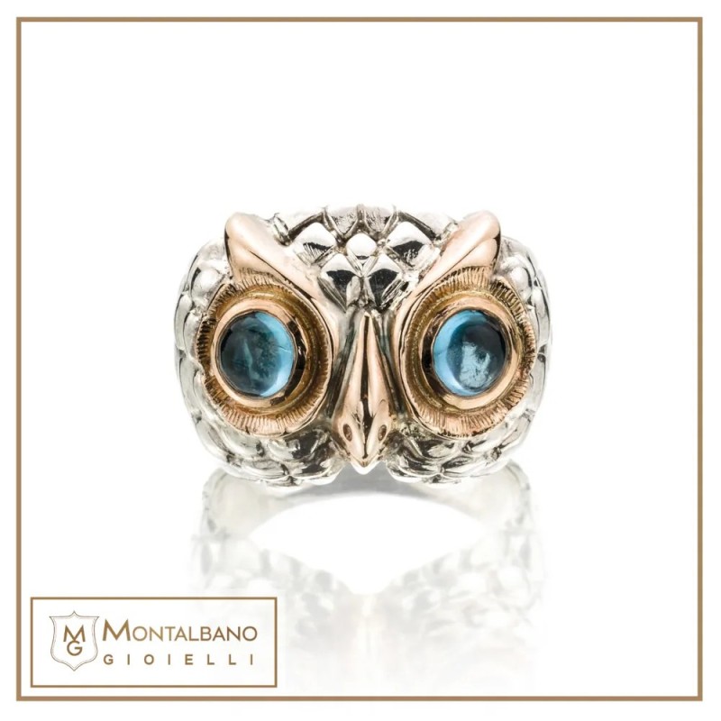 Anello Civetta  new azzurro| Gioielli De Nobili